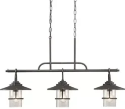 * Indoor Lighting|Brand New Patriot Lighting® Elegant Home 3 Light Miner Bronze Island Light