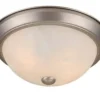* Indoor Lighting|Brand New Patriot Lighting® Brushed Nickel 2-Light Flush Mount Ceiling Light – 2 Pack