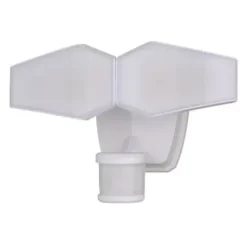 * Outdoor Lighting|Brand New Patriot Lighting® Dualux White Led Dual Head Motion Sensor Link Outdoor Security Flood Light