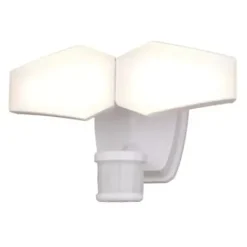 * Outdoor Lighting|Brand New Patriot Lighting® Dualux White Led Dual Head Motion Sensor Link Outdoor Security Flood Light
