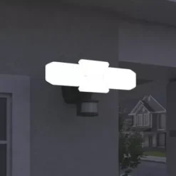 * Outdoor Lighting|Brand New Patriot Lighting® Dualux Bronze Led 4-Head Motion Sensor Outdoor Security Flood Light