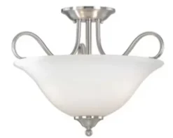 * Indoor Lighting|Brand New Patriot Lighting® Samantha Satin Nickel 3-Light Semi-Flush Mount Ceiling Light