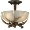 * Indoor Lighting|Brand New Patriot Lighting® Yoho Black Walnut Antler Semi-Flush Mount Ceiling Light