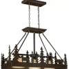 * Indoor Lighting|Brand New Patriot Lighting® Bryce Burnished Bronze 3 Light Island Light