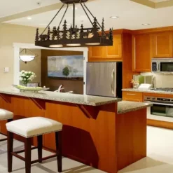 * Indoor Lighting|Brand New Patriot Lighting® Bryce Burnished Bronze 3 Light Island Light