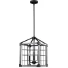 * Indoor Lighting|Brand New Patriot Lighting® Elegant Home Levon Weathered Gray Faux Wood & Black 3-Light Pendant
