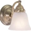 * Indoor Lighting|Brand New Patriot Lighting® Standford Antique Brass 1 Light Vanity Light