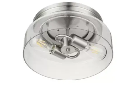 * Indoor Lighting|Budget Patriot Lighting® Belen Brushed Nickel 2-Light Flush Mount Ceiling Light