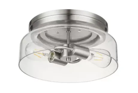 * Indoor Lighting|Budget Patriot Lighting® Belen Brushed Nickel 2-Light Flush Mount Ceiling Light