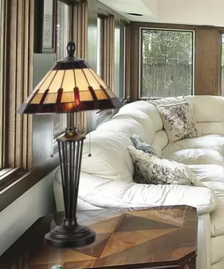 * Indoor Lighting|Budget Patriot Lighting® Denman Tiffany Style Table Lamp