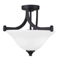 * Indoor Lighting|Budget Patriot Lighting® Dee Rubbed Antique Bronze 2-Light Semi-Flush Mount Ceiling Light