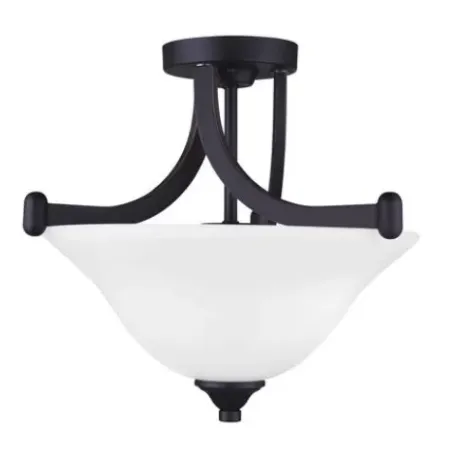 * Indoor Lighting|Budget Patriot Lighting® Dee Rubbed Antique Bronze 2-Light Semi-Flush Mount Ceiling Light