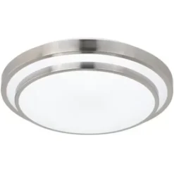 * Indoor Lighting|Budget Patriot Lighting® Helos 20-1/2″ Satin Nickel Led Flush Mount Ceiling Light