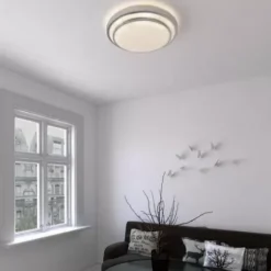 * Indoor Lighting|Budget Patriot Lighting® Helos 20-1/2″ Satin Nickel Led Flush Mount Ceiling Light
