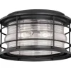 * Outdoor Lighting|Budget Patriot Lighting® Hyannis Textured Black 2-Light Outdoor Flush Mount Light