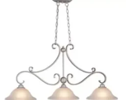 * Indoor Lighting|Budget Patriot Lighting® Monrovia Brushed Nickel 3-Light Island Light