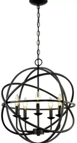 * Indoor Lighting|Budget Patriot Lighting® Nucleus Bronze 5 Light Pendant