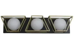 * Indoor Lighting|Budget Patriot Lighting® Neema Black & Gold 3-Light Vanity Light