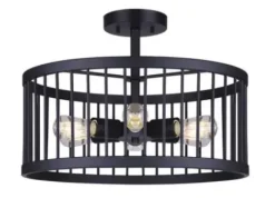 * Indoor Lighting|Budget Patriot Lighting® Tim Matte Black 6-Light Semi-Flush Mount Ceiling Light