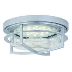 * Outdoor Lighting|Budget Patriot Lighting® Uptown Painted Satin Nickel Led Outdoor Flush Mount Ceiling Light