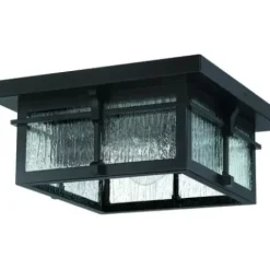 * Outdoor Lighting|Budget Patriot Lighting® Wren Matte Black 2-Light Outdoor Flush Mount Ceiling Light