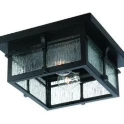 * Outdoor Lighting|Budget Patriot Lighting® Wren Matte Black 2-Light Outdoor Flush Mount Ceiling Light