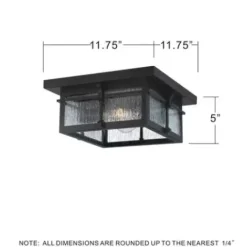* Outdoor Lighting|Budget Patriot Lighting® Wren Matte Black 2-Light Outdoor Flush Mount Ceiling Light