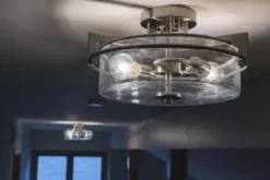 * Indoor Lighting|Buy Patriot Lighting® Addison Satin Nickel Semi-Flush Mount Ceiling Light