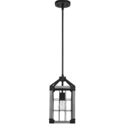 * Indoor Lighting|Buy Patriot Lighting® Elegant Home Levon Weathered Gray Faux Wood & Black 1-Light Mini Pendant
