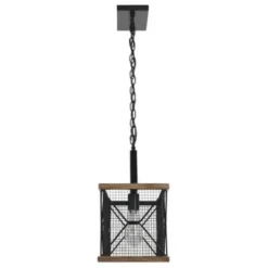 * Indoor Lighting|Buy Patriot Lighting® Elegant Home Bodhi Black & Replica Wood 4 Light Island Light