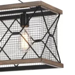 * Indoor Lighting|Buy Patriot Lighting® Elegant Home Bodhi Black & Replica Wood 4 Light Island Light