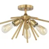 * Indoor Lighting|Buy Patriot Lighting® Estelle Nautral Brass 3 Light Semi-Flush Mount Ceiling Light