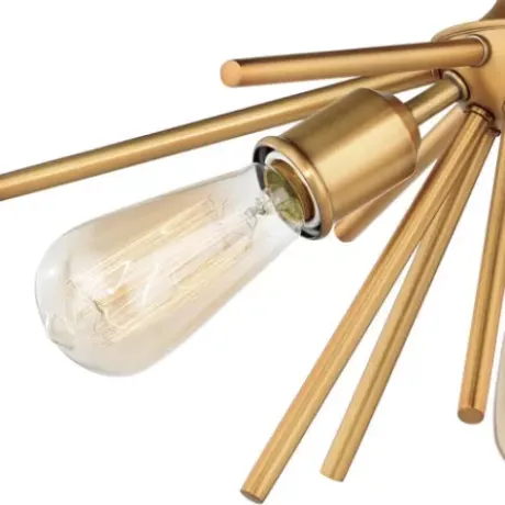 * Indoor Lighting|Buy Patriot Lighting® Estelle Nautral Brass 3 Light Semi-Flush Mount Ceiling Light