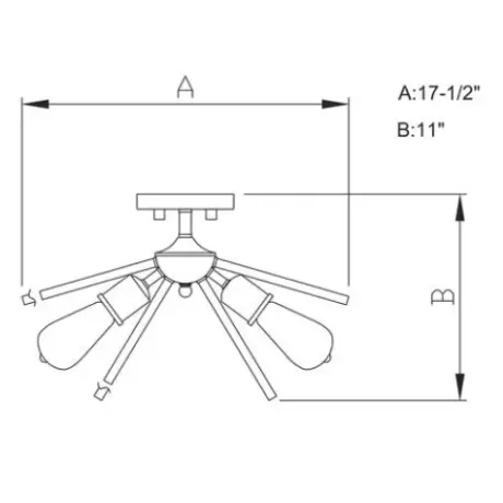 * Indoor Lighting|Buy Patriot Lighting® Estelle Nautral Brass 3 Light Semi-Flush Mount Ceiling Light