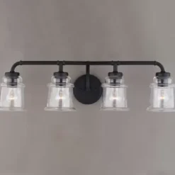 * Indoor Lighting|Buy Patriot Lighting® Toledo Matte Black 4 Light Vanity Light