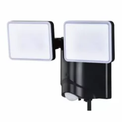 * Outdoor Lighting|Cheap Patriot Lighting® Black Led Dual Head Plug-In Motion Sensor Outdoor Security Flood Light