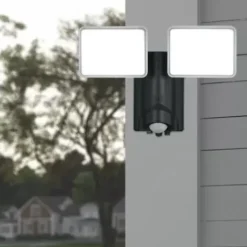 * Outdoor Lighting|Cheap Patriot Lighting® Black Led Dual Head Plug-In Motion Sensor Outdoor Security Flood Light
