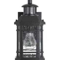 * Outdoor Lighting|Cheap Patriot Lighting® Dualux Elizabeth Ii Textured Black Motion Sensor Outdoor Security Wall Light