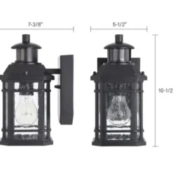 * Outdoor Lighting|Cheap Patriot Lighting® Dualux Elizabeth Ii Textured Black Motion Sensor Outdoor Security Wall Light