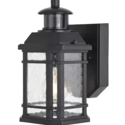 * Outdoor Lighting|Cheap Patriot Lighting® Dualux Elizabeth Ii Textured Black Motion Sensor Outdoor Security Wall Light