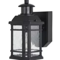 * Outdoor Lighting|Cheap Patriot Lighting® Dualux Elizabeth Ii Textured Black Motion Sensor Outdoor Security Wall Light