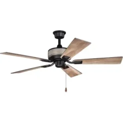 * Ceiling Fans|Cheap Patriot Lighting® Elegant Home Brooklyn 52″ Black With Faux Wood Indoor Led Ceiling Fan