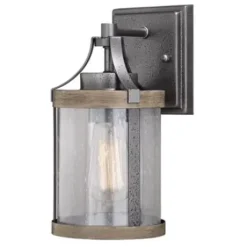 * Outdoor Lighting|Cheap Patriot Lighting® Elegant Home Brooklyn Natural Iron & Distressed Faux Wood Outdoor Wall Light