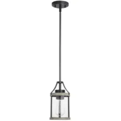 * Indoor Lighting|Cheap Patriot Lighting® Elegant Home Brooklyn Natural Iron & Distressed Faux Wood 1-Light Mini Pendant
