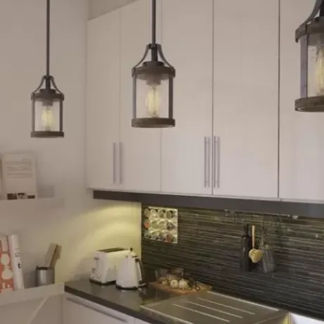* Indoor Lighting|Cheap Patriot Lighting® Elegant Home Brooklyn Natural Iron & Distressed Faux Wood 1-Light Mini Pendant