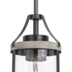 * Indoor Lighting|Cheap Patriot Lighting® Elegant Home Brooklyn Natural Iron & Distressed Faux Wood 1-Light Mini Pendant