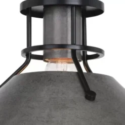 * Indoor Lighting|Cheapest Patriot Lighting® Ashtyn Matte Black & Charcoal Patina 1-Light Semi-Flush Mount Ceiling Light