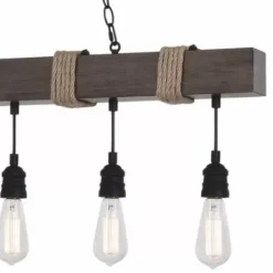 * Indoor Lighting|Cheapest Patriot Lighting® Joyce Natural Wood And Black 5-Light Island Light