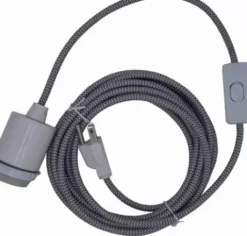 * Lighting Hardware & Accessories|Cheapest Patriot Lighting 15-1/2′ Hanging Gray Textile Pendant Light Cord Kit