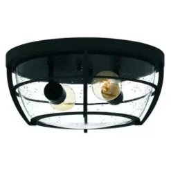 * Indoor Lighting|Cheapest Patriot Lighting® Haley Matte Black 2-Light Flush Mount Ceiling Light